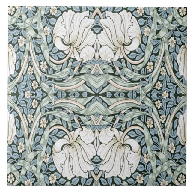 Padrão Intrincado Azul Pimpinela de William Morris (Frente)