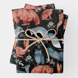 Padrão intrincado de animais da floresta