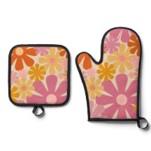 Padrão Inverso do Groovy Floral dos anos 60 e 70