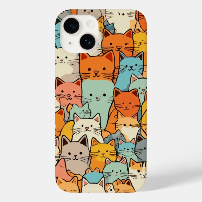 Padrão Invisível - Cute Kawaii Cats Case-Mate iPho (Verso)