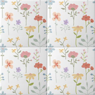 Padrão Invisível de Cores Aquáticas Selvagens Flor