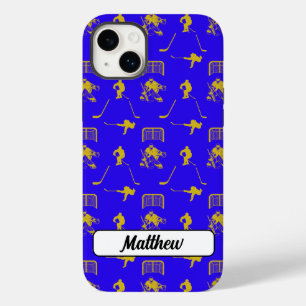 Padrão Invisível de Trendy de Hockey Azul Amarelo