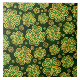 Padrão Irlandês de Shamrock de Quatro Folhas de