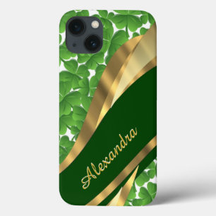 Padrão irlandês de shamrock verde personalizado