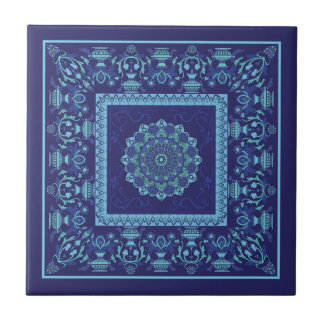 Padrão Islâmico - Azulejo Cerâmico Azul Tones