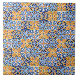 Padrão italiano azul e marrom elegante amarelo