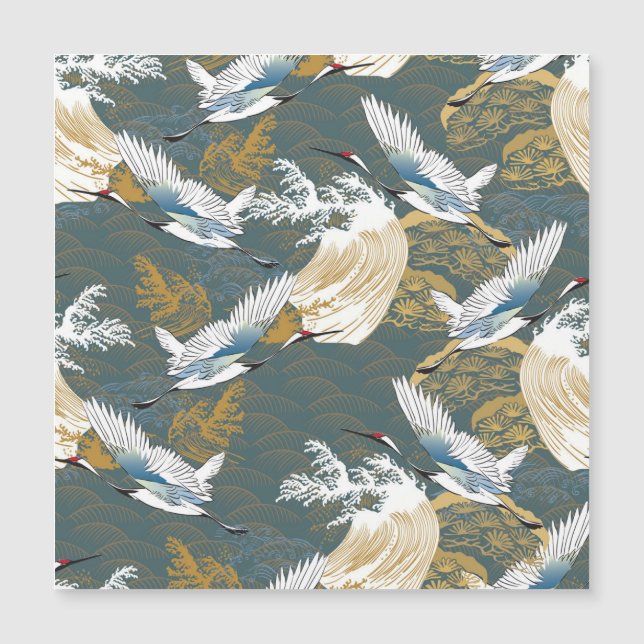 Padrão Japonês De Vintage Crane Birds (Frente)