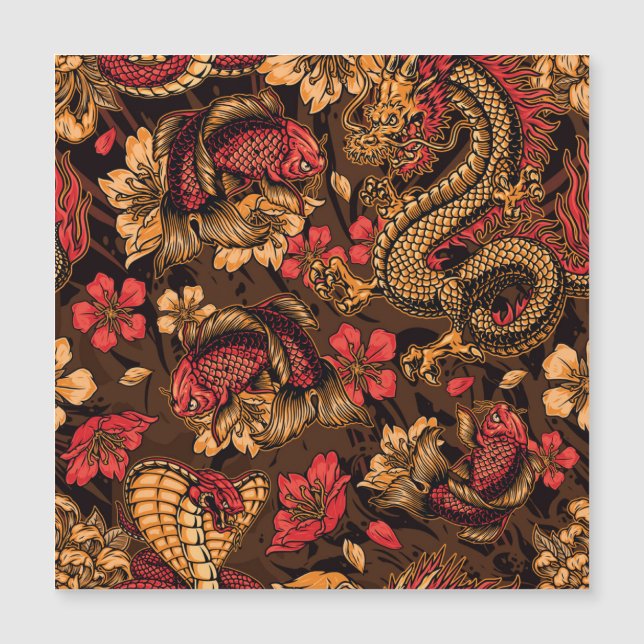 Padrão koi do dragão japonês. (Frente)