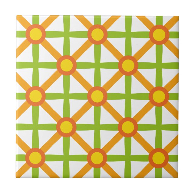 Padrão Laranja Verde e Amarelo Retroinspirado (Frente)