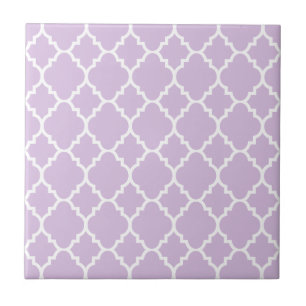 Padrão Lavanda de Quatrefoil Branco do Marrocos