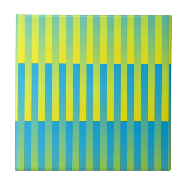 Padrão Listrado Azul Amarelo Verde (Frente)