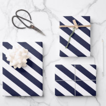 Padrão Listrado Elegante Azul Marinho e Branco