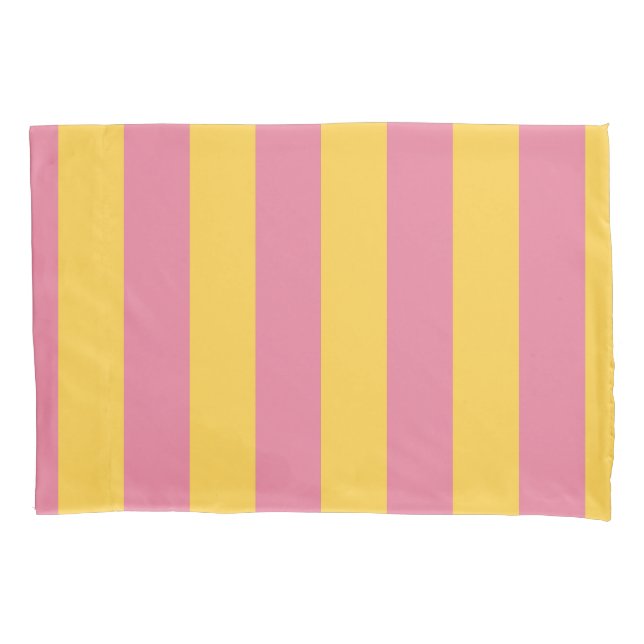 Padrão Listrado Vertical Rosa Vibrante e Amarelo (Frente)