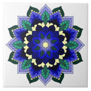 Padrão Mandala 02 em azul escuro