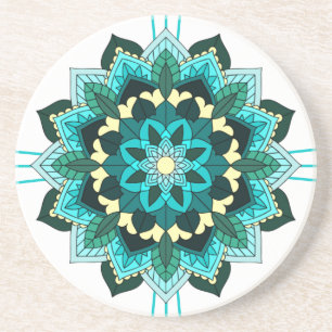 Padrão Mandala 02 na Porta copos aqua