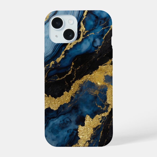 Padrão Marble Azul com Dourado (Verso)