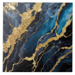 Padrão Marble Azul com Dourado