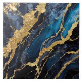 Padrão Marble Azul com Dourado