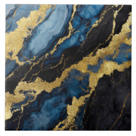 Padrão Marble Azul com Dourado
