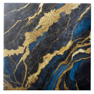 Padrão Marble Azul com Dourado
