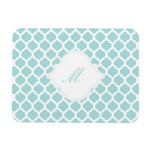 Padrão marroquino azul com ímãs monogramas