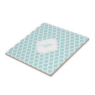 Padrão marroquino azul com Trivet de Azulejo Monog
