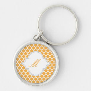 Padrão marroquino laranja com Chaveiros monograma