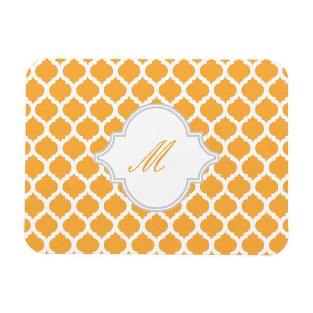 Padrão marroquino laranja com ímãs monogramas (Horizontal)