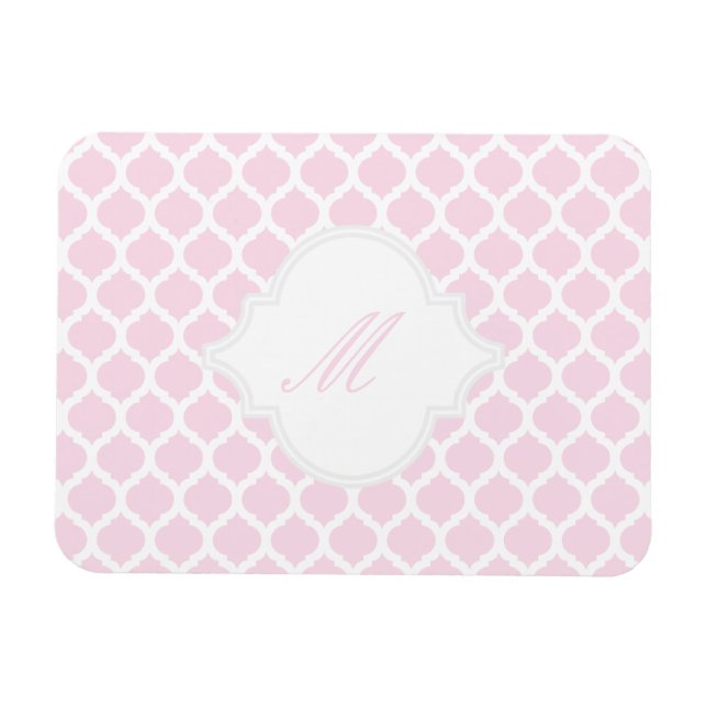 Padrão marroquino PInk com ímãs monogramas (Horizontal)