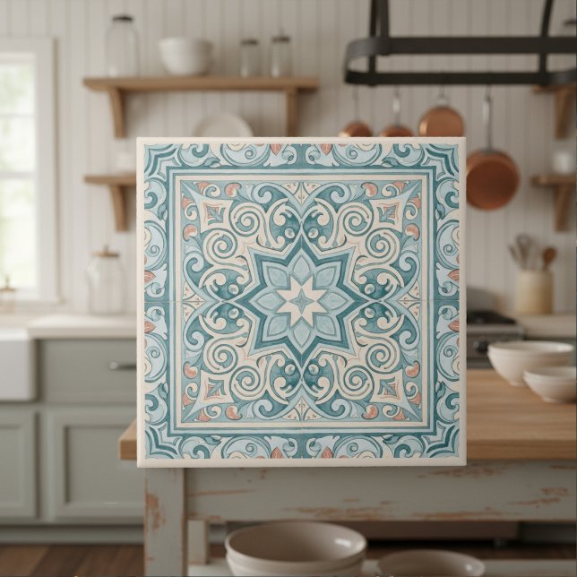 Padrão Mediterrâneo Clássico Pat#29 Azul Turquesa  (Criador carregado)