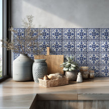 Padrão Mediterrâneo de Azulejo Azul Backsplash