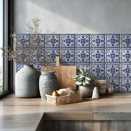 Padrão Mediterrâneo de Azulejo Azul Backsplash