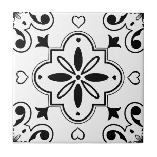 Padrão mediterrânico moderno preto e branco