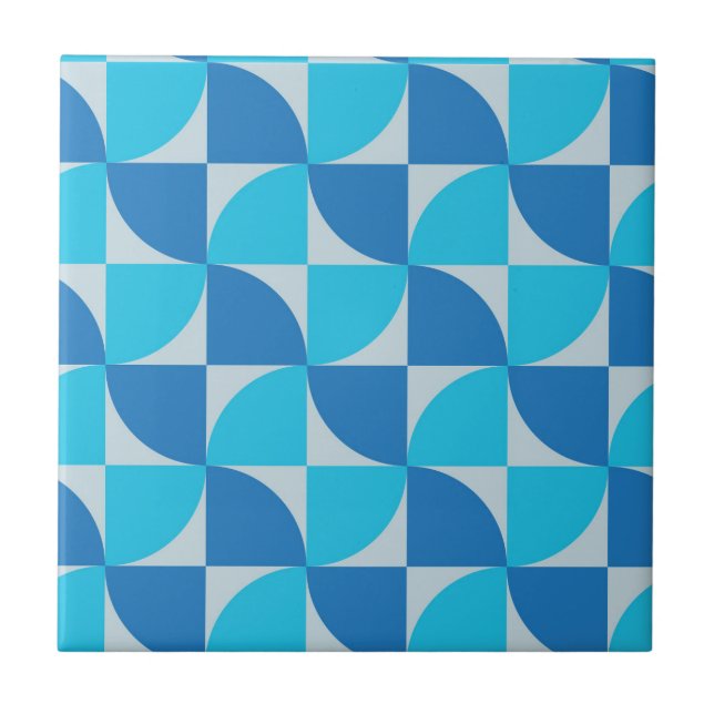 Padrão meio século Abstrato azul e turquesa do  (Frente)