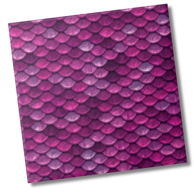 Padrão Metálico Moderno Chic (Girly Metallic Pink Purple Mermaid Scales Pattern ceramic tile)