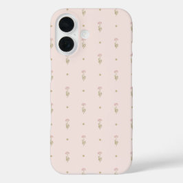 Padrão Minimalista de Flores Silvestres com Pontos