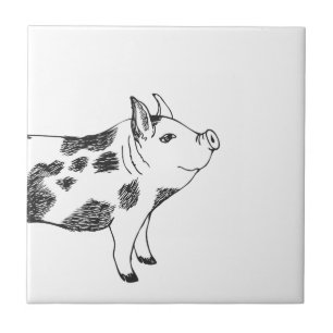 Padrão Minimalista de Linha de Porco Cottagecore V