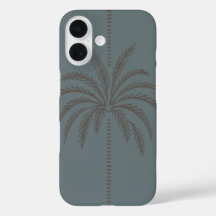 Padrão Minimalista de Palmeira Azul Cinza Tropical