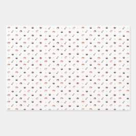 Padrão Minimalista de Sushi Kawaii Comida Japonesa