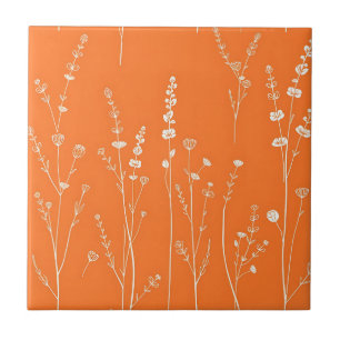 Padrão Mínimo de Flor Silvestre Laranja Queimada