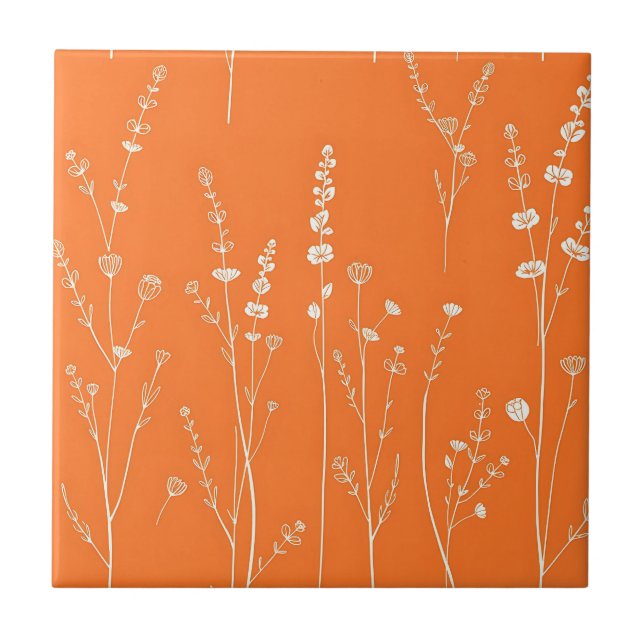 Padrão Mínimo de Flor Silvestre Laranja Queimada (Frente)