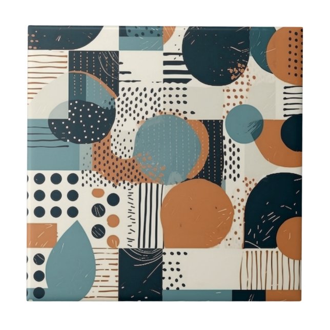 Padrão mínimo sem costura Abstrato - Geométrico (1 (Frente)