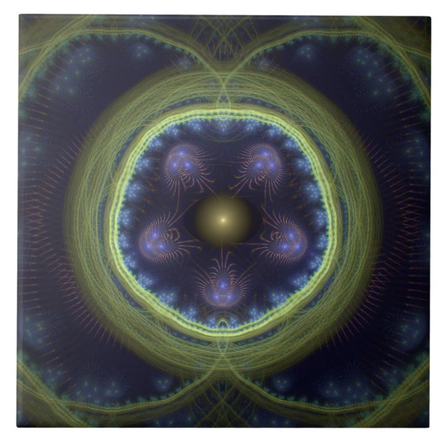 Padrão místico azul fractal magístico (Frente)