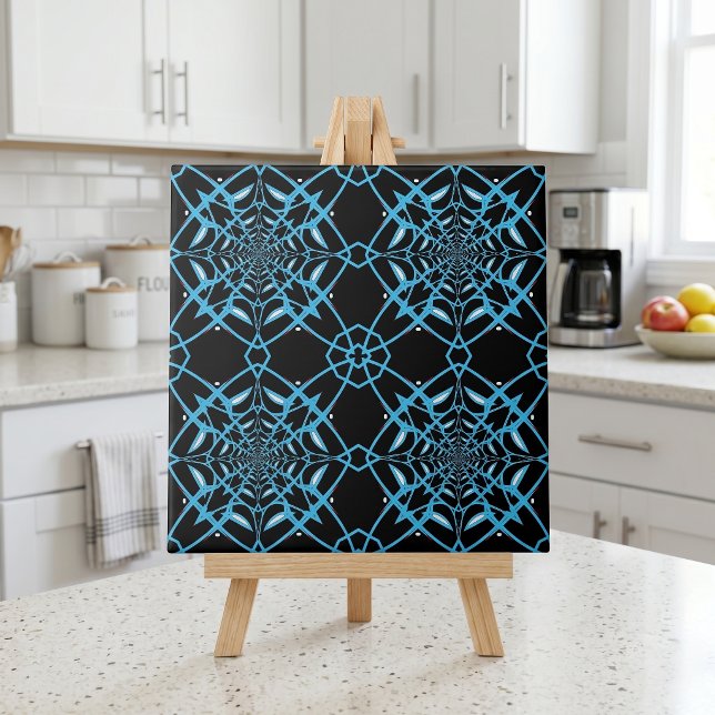 Padrão moderno Abstrato de preto e turquesa (Criador carregado)