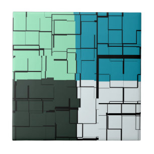 Padrão Moderno Azul Azul Aqua Azul-Teal Branco do 