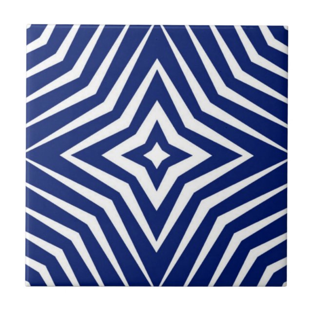Padrão moderno com estrelas branco e azul-marinho  (Frente)