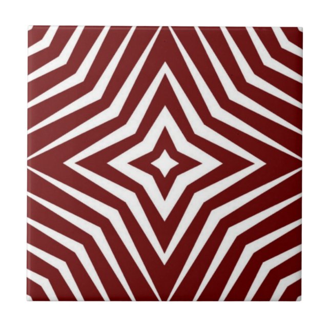 Padrão moderno com estrelas branco e vermelho tijo (Frente)