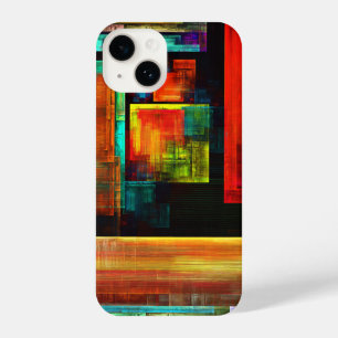 Padrão Moderno de Abstrato de Arte Quadrados Color