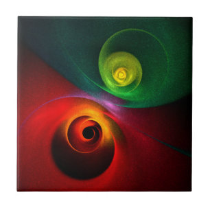 Padrão Moderno de Abstrato de Arte Yin Yang Verde