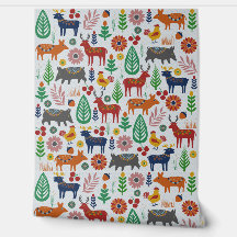 Padrão Moderno de Arte Folclórica Escandinava